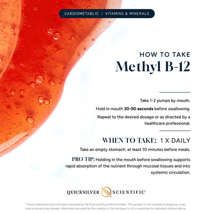 Usage instructions for Quicksilver Scientific Methyl B-12