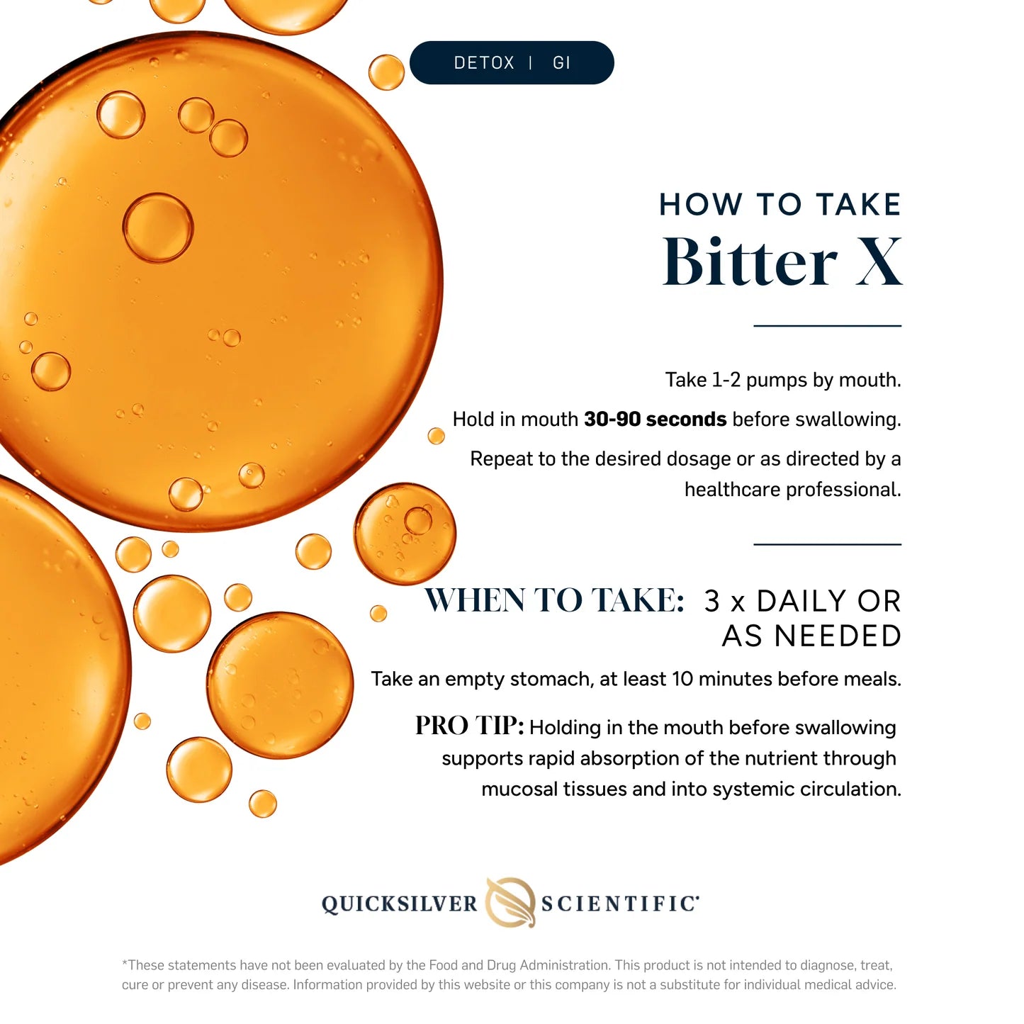 Usage instructions for Quicksilver Scientific Bitter X