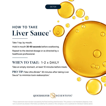Usage instructions for Quicksilver Scientific Liver Sauce
