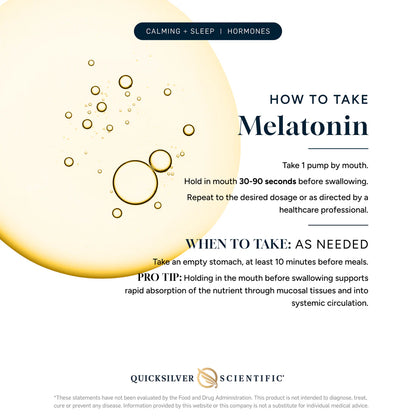Usage instructions for Quicksilver Scientific Melatonin