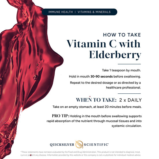 Usage instructions for Quicksilver Scientific Vitamin C with Elderberry